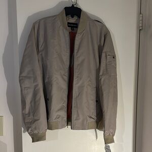 Michael Kors Tan Bomber Jacket Varsity Style